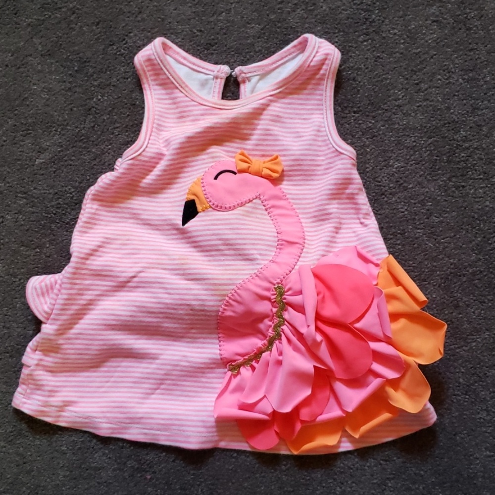 Mud pie Infant flamingo dress size 12-18 month